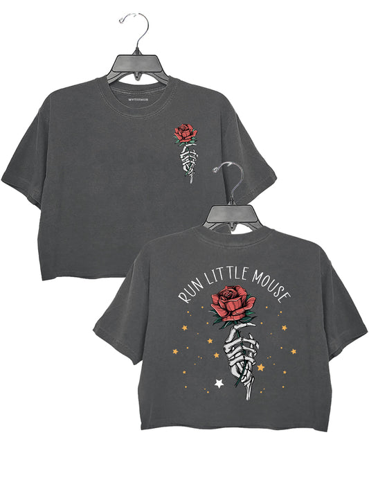 Run Little Mouse Rose Crop Top