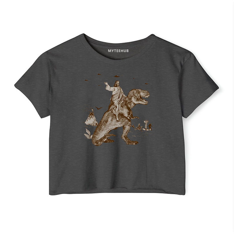 Jesus Riding Dinosaur Tee