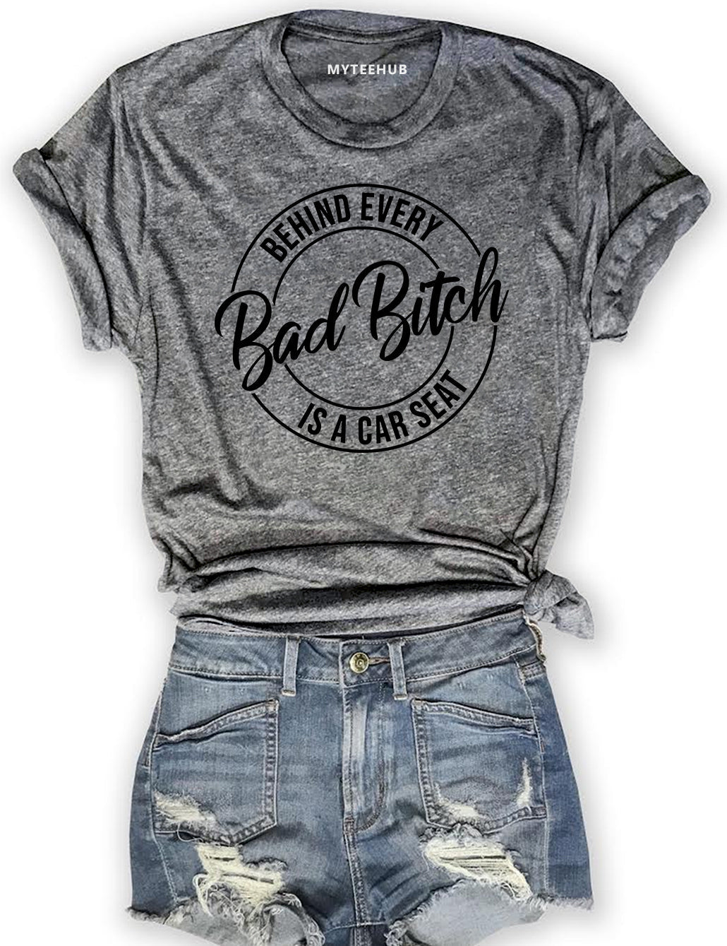 Behind Every Bad Bitch Is A Car Seat Crop Top