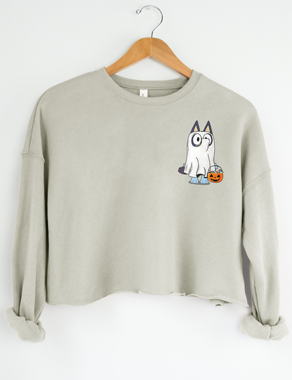 Booey Halloween Spooky Crop Sweatshirt