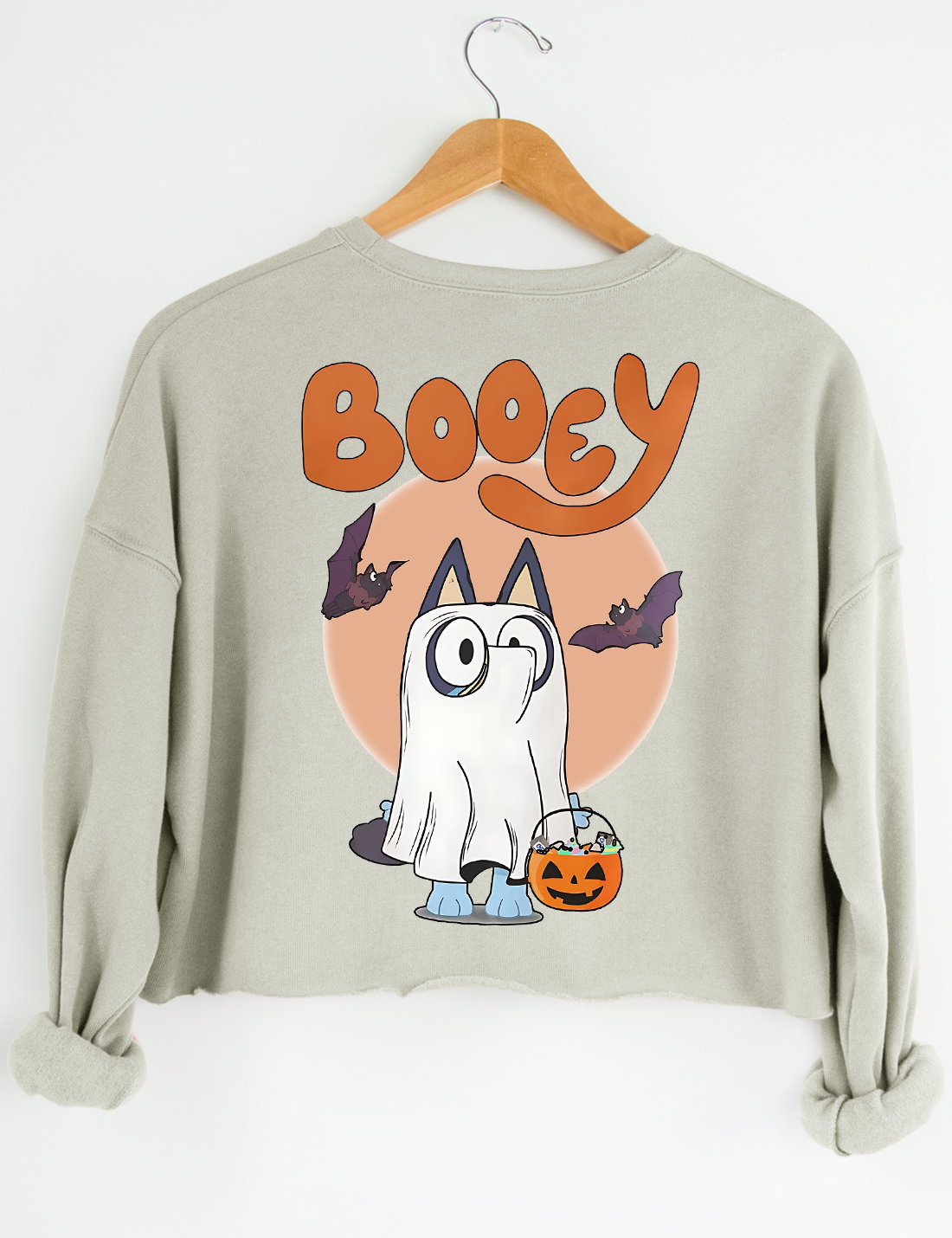 Booey Halloween Spooky Crop Sweatshirt