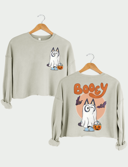 Booey Halloween Spooky Crop Sweatshirt