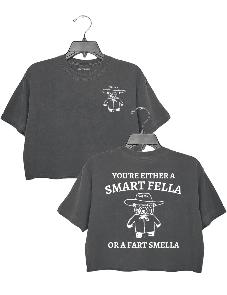 Are You A Smart Fella Or Fart Smella_ Crop Top