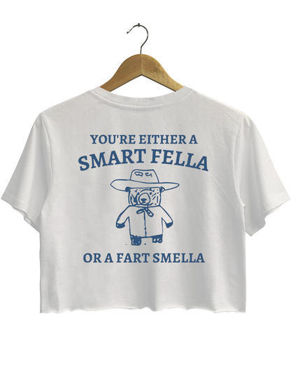 Are You A Smart Fella Or Fart Smella_ Crop Top