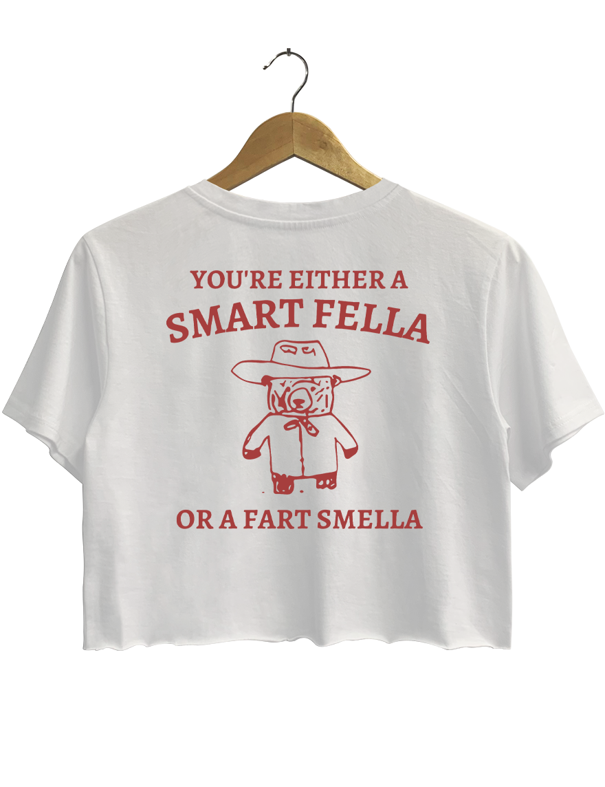 Are You A Smart Fella Or Fart Smella_ Crop Top