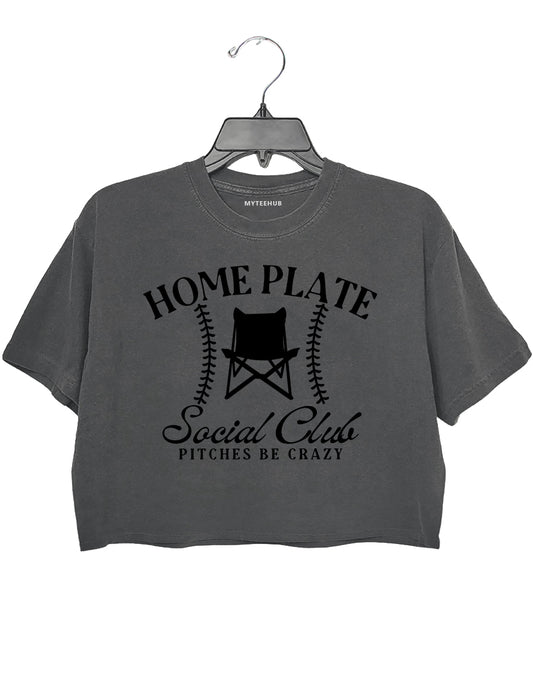 Home Plate Social Club Pitches Be Crazy Crop Top