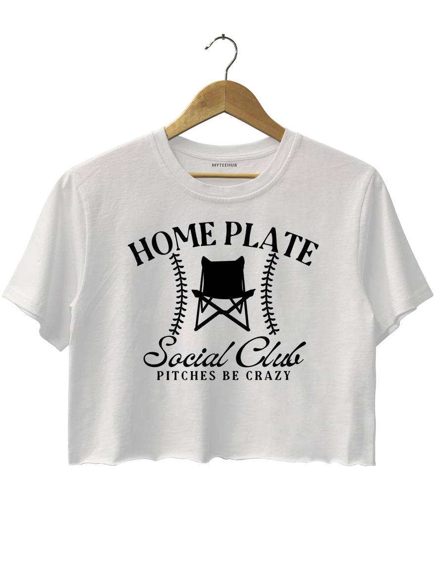 Home Plate Social Club Pitches Be Crazy Crop Top