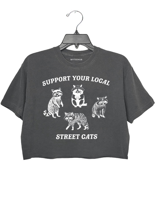 Support Your Local Street Cats Crop Top